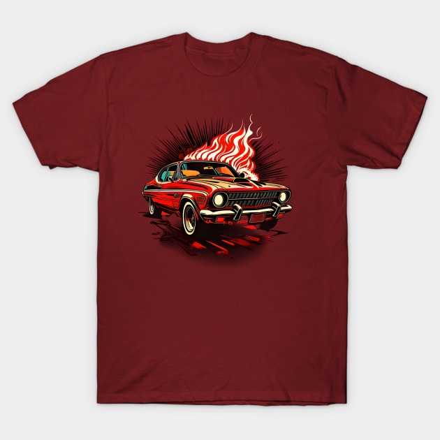 coche fuego T-Shirt by luisma orizontal